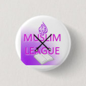 Muslim League Logo Ronde Button 3,2 Cm (Voorkant)