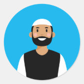 Muslim Man Classic Round Sticker (Voorkant)