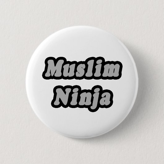 Muslim Ninja Ronde Button 5,7 Cm (Voorkant)