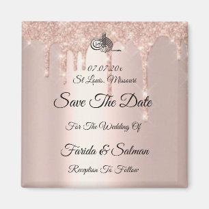 Muslim Roos GoldSave the Date Magnet