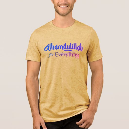 Muslim Umrah Hajj Ramadan Eid Nikah Alhamdulillah Tri-Blend Shirt (Voorkant)