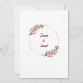 Muslim wedding invitation Floral Nikkah invitation Kaart (Achterkant)