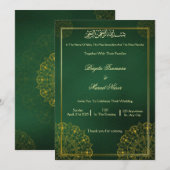 Muslim weeding invitation kaart (Voorkant / Achterkant)