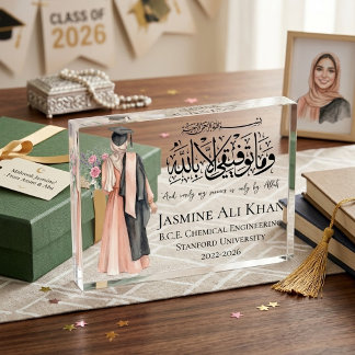 Muslim woman hijabi graduation personalized gift fotoblokken