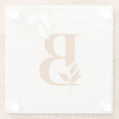 Muslim Woman Monogram Glass Coaster Boho Hijabi Glazen Onderzetter (Achterkant)