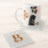 Muslim Woman Monogram Glass Coaster Boho Hijabi Glazen Onderzetter