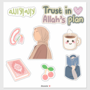 Muslimah geloof stickerpakket – Hijabi-meisje, Kor Sticker