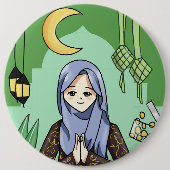 Muslimah Ronde Button 6,0 Cm (Voorkant)