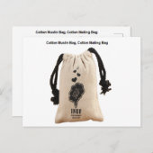 Muslin Bag, Cotton Mailing, Favor Bag Briefkaart (Voorkant / Achterkant)