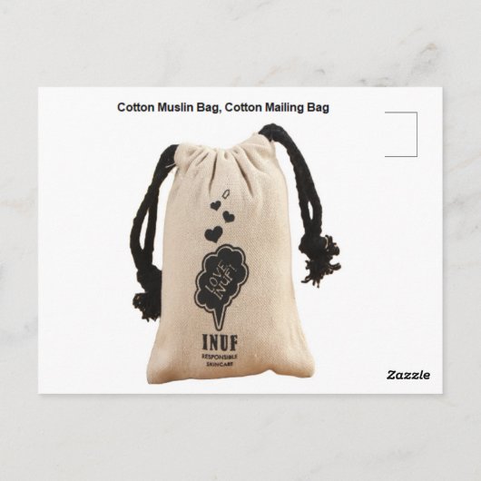Muslin Bag, Cotton Mailing, Favor Bag Briefkaart (Achterkant)