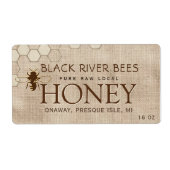 Muslin Honey Verzendlabel Honeycomb & Bee (Voorkant)