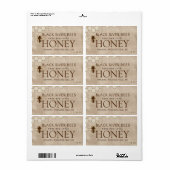 Muslin Honey Verzendlabel Honeycomb & Bee (Full Sheet)