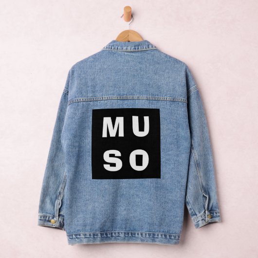 Muso Zwart Wit Muzikant Liefhebber Verklaring Denim Jacket (Hangar)