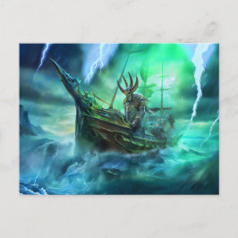 Muspell is sailing the Naglfar ship at Ragnarök Briefkaart