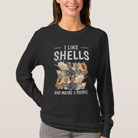 Mussel Clam Seashell ik hou van Shells en misschie T-shirt (Voorkant)