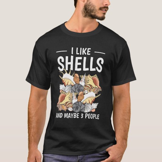 Mussel Clam Seashell ik hou van Shells en misschie T-shirt (Voorkant)