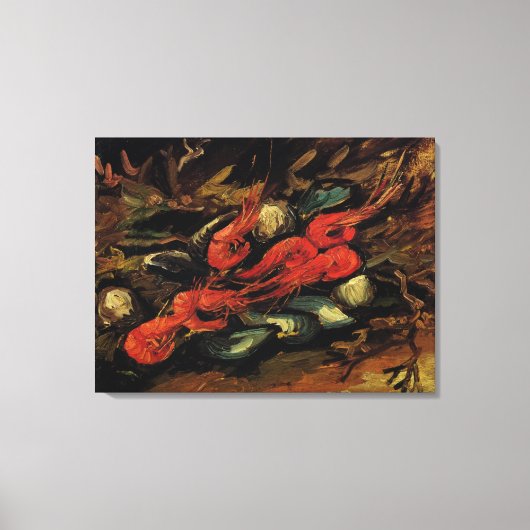 Mussels en garnalen van Vincent van Gogh Canvas Afdruk (Voorkant)
