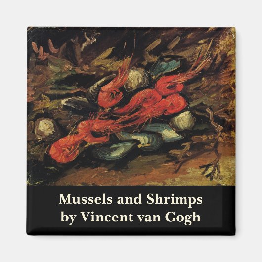 Mussels en garnalen van Vincent van Gogh Magneet (Voorkant)