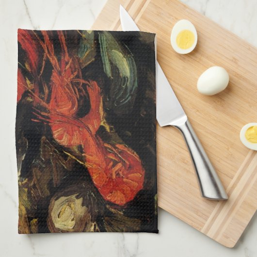 Mussels en garnalen van Vincent van Gogh Theedoek (Quarter Fold)