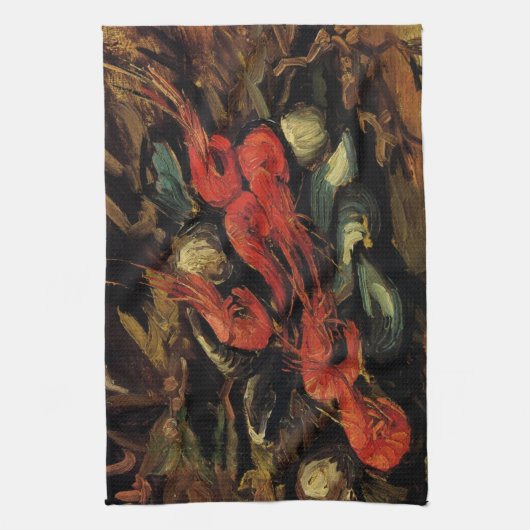 Mussels en garnalen van Vincent van Gogh Theedoek (Verticaal)