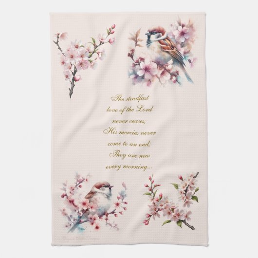 Mussen Bijbel Verse Blush Pink 2 Theedoek (Verticaal)