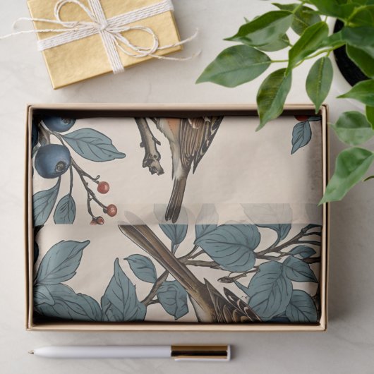 mussen en bosbessen Decoupage Tissuepapier (Geschenk)