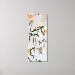 Mussen en Camellia in de Sneeuw van Ando Hiroshige Canvas Afdruk