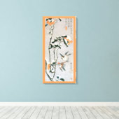 Mussen en Camellia in de Sneeuw van Ando Hiroshige Canvas Afdruk (Insitu (Houten vloer))