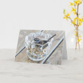 Mussen en kristal - Blank Wenskaart Kaart (Gele Bloem)