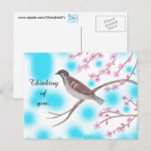 Mussen in Cherry Blossom Tree Sky Briefkaarten (Voorkant / Achterkant)