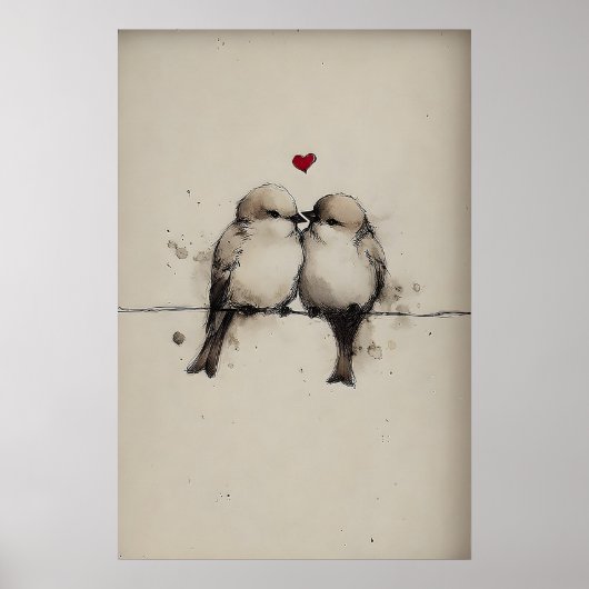 Mussen Liefde Printen, Hart Valentijn Print (Voorkant)