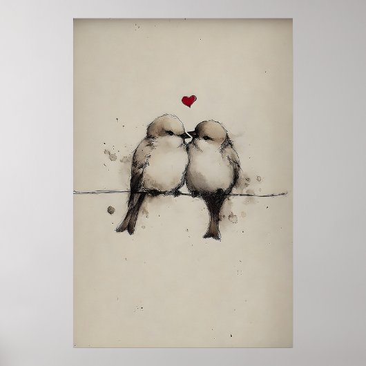 Mussen Liefde Printen, Hart Valentijn Print (Voorkant)