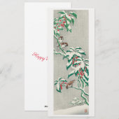 Mussen op een besneeuwde tak feestdagenkaart (Voorkant / Achterkant)