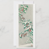 Mussen op een besneeuwde tak feestdagenkaart (Voorkant)