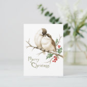 Mussen op een Kersttak Briefkaart (Staand voorkant)