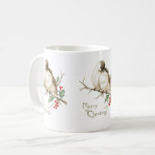 Mussen op een Kersttak Koffiemok (Voorkant links)