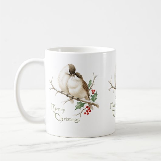 Mussen op een Kersttak Koffiemok (Links)