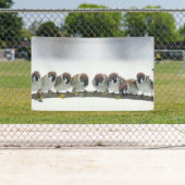 MUSSEN OP EEN TAK Banner MET GROMMETS (Insitu)
