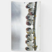 MUSSEN OP EEN TAK Banner MET GROMMETS (Verticaal)