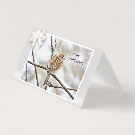 Mussen op een tak - Vrolijk kerstfeest Kaart (Voorkant)