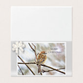 Mussen op een tak - Vrolijk kerstfeest Kaart (Buitenkant ongevouwen)