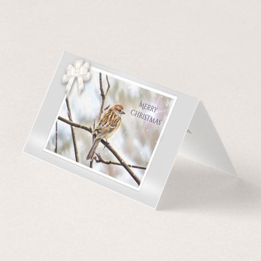 Mussen op een tak - Vrolijk kerstfeest Kaart (Voorkant)