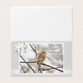 Mussen op een tak - Vrolijk kerstfeest Kaart (Buitenkant ongevouwen)