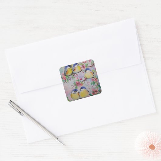 Mussen Stickers en bloemen - Spring (Envelop)