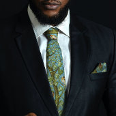 Mussen Vogels Monogram Kunst en Ambachten Mannen Stropdas