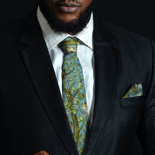 Mussen Vogels Monogram Kunst en Ambachten Mannen Stropdas