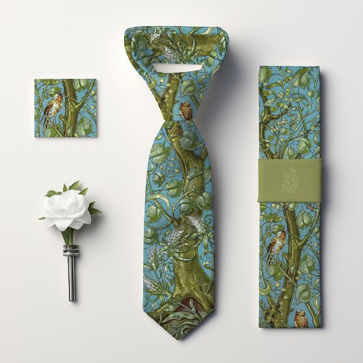 Mussen Vogels Monogram Kunst en Ambachten Mannen Stropdas