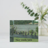 Mussen Vogels op een Rail Uw Woorden Briefkaarten (Staand voorkant)