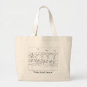 Mussen zittend op Rail Outline Kleurzakken Grote Tote Bag (Voorkant)