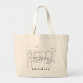 Mussen zittend op Rail Outline Kleurzakken Grote Tote Bag